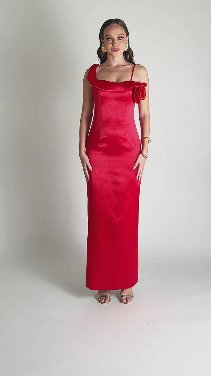 Formal / Prom Dresses | Maxi Dresses<Bariano ADA ROSETTE MAXI BL75D43L RED