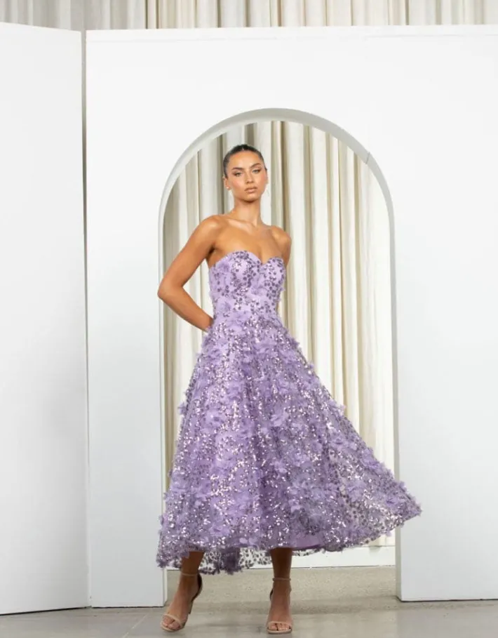 Gowns / Ballgowns | All Dresses<Bariano ADELA SWEETHEART PETAL MIDI B41D01S