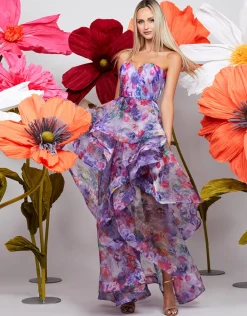Maxi Dresses | All Dresses<Bariano ADELAIDE STRAPLESS HI LO GOWN B71D16HL