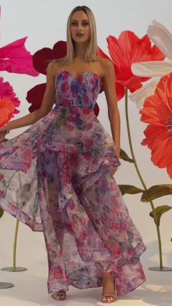 Maxi Dresses | All Dresses<Bariano ADELAIDE STRAPLESS HI LO GOWN B71D16HL