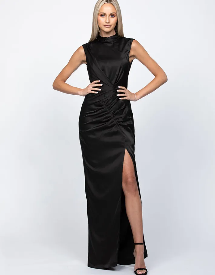 Maxi Dresses | All Dresses<Bariano AINSLEE HIGH NECK DRAPED GOWN B60D06L