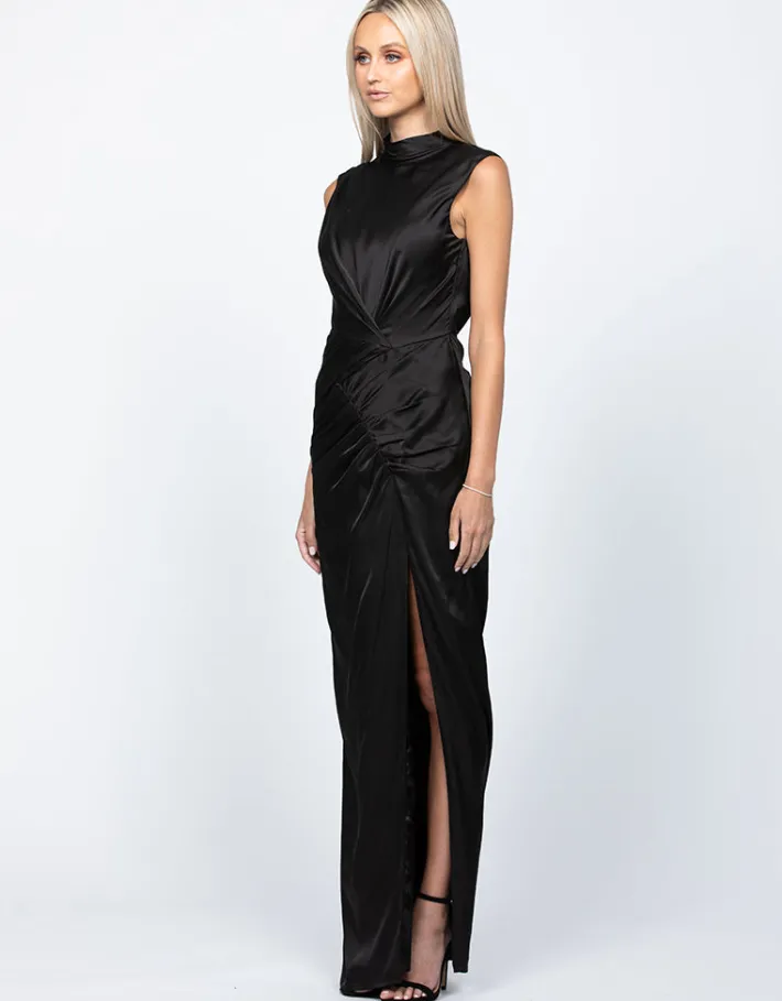 Maxi Dresses | All Dresses<Bariano AINSLEE HIGH NECK DRAPED GOWN B60D06L