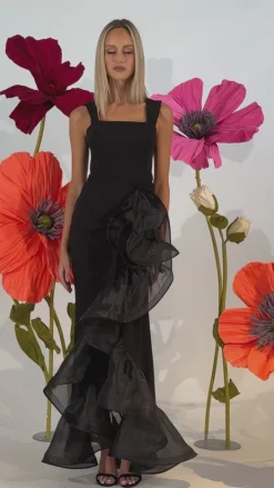 Formal / Prom Dresses | Maxi Dresses<Bariano ALEXIS RUFFLE FISHTAIL HI LO GOWN B71D12HL