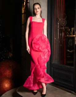Formal / Prom Dresses | Maxi Dresses<Bariano ALEXIS RUFFLE FISHTAIL HI LO GOWN B71D12HL