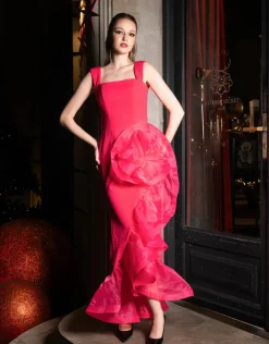 Formal / Prom Dresses | Maxi Dresses<Bariano ALEXIS RUFFLE FISHTAIL HI LO GOWN B71D12HL