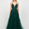 Formal / Prom Dresses | Gowns / Ballgowns<Bariano ALIE PLUNGING BALL GOWN B73D84L DARK GREEN