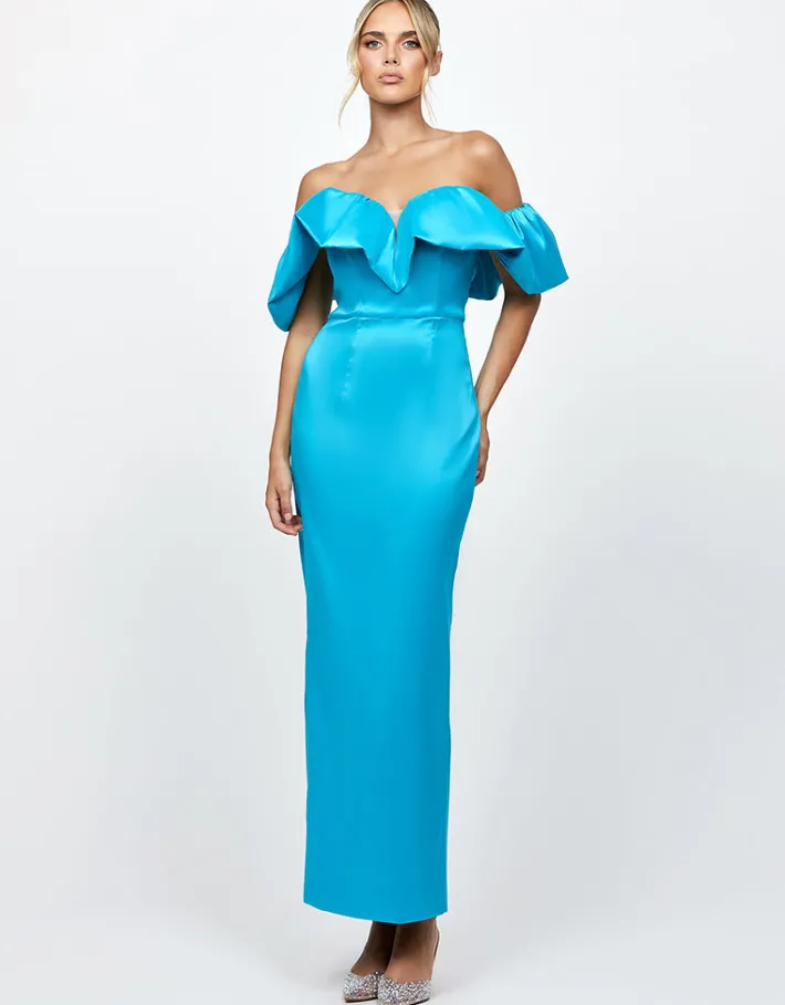 Formal / Prom Dresses | Maxi Dresses<Bariano ALLYANA RUFFLE SHOULDER MAXI BL73D05L