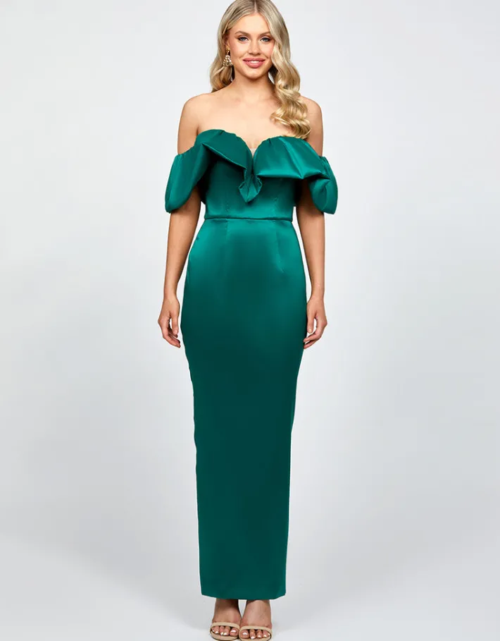 Formal / Prom Dresses | Maxi Dresses<Bariano ALLYANA RUFFLE SHOULDER MAXI BL73D05L