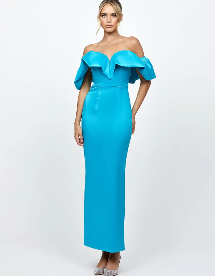Formal / Prom Dresses | Maxi Dresses<Bariano ALLYANA RUFFLE SHOULDER MAXI BL73D05L