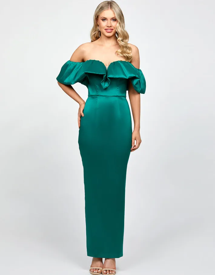 Formal / Prom Dresses | Maxi Dresses<Bariano ALLYANA RUFFLE SHOULDER MAXI BL73D05L