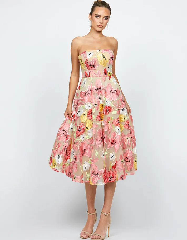 Midi Dresses<Bariano AMANDA STRAPLESS MIDI B74D36S FLORAL MULTI