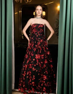 Formal / Prom Dresses | Gowns / Ballgowns<Bariano ANASTASIA STRAPLESS BALL GOWN B64D22L BLACK/RED