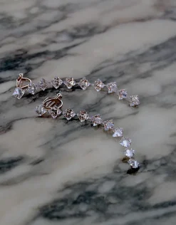 Jewellery<Bariano ANGEL DIAMANTE DANGLE EARRINGS ROSE GOLD