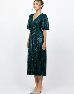 Formal / Prom Dresses | Midi Dresses<Bariano ANGIE FLUTTER SLEEVE MIDI BL73D22S