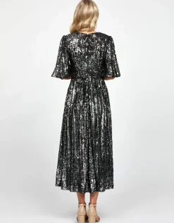 Formal / Prom Dresses | Midi Dresses<Bariano ANGIE FLUTTER SLEEVE MIDI BL73D22S