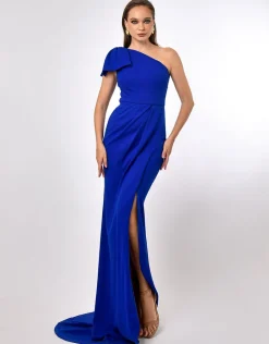 Formal / Prom Dresses | Maxi Dresses<Bariano AZZA ONE SHOULDER BOW GOWN B70D20L COBALT
