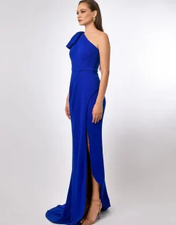 Formal / Prom Dresses | Maxi Dresses<Bariano AZZA ONE SHOULDER BOW GOWN B70D20L COBALT