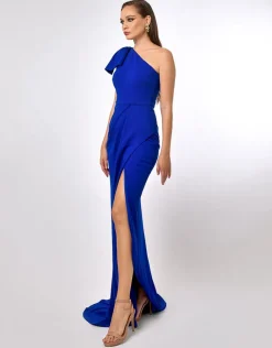 Formal / Prom Dresses | Maxi Dresses<Bariano AZZA ONE SHOULDER BOW GOWN B70D20L COBALT