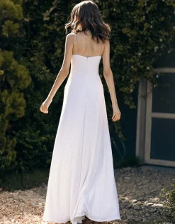 Maxi Dresses | All Dresses<Bariano BEC SEQUIN COWL NECK WRAP GOWN B56D02L WHITE
