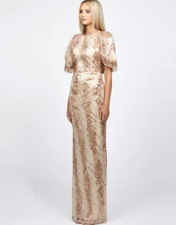 Maxi Dresses | All Dresses<Bariano BREAKAWAY CAPE GOWN B68D47L CARAMEL