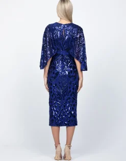 Midi Dresses | All Dresses<Bariano CAMARI CAPE MIDI B60D13S INDIGO