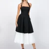 Midi Dresses | All Dresses<Bariano CAMELLIA ACHROMATIC A LINE MIDI BL71D06S BLACK/WHITE