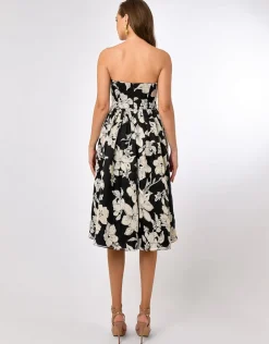 All Dresses | Midi Dresses<Bariano CAMERON STRAPLESS ORGANZA MIDI BL70D29S BLACK/WHITE