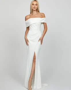 Maxi Dresses | All Dresses<Bariano CANDLELIGHT OFF SHOULDER GOWN B55D16LT WHITE