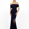 Formal / Prom Dresses | Gowns / Ballgowns<Bariano CANDLELIGHT OFF SHOULDER GOWN B55D16LT NAVY