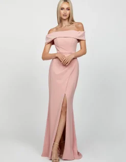 All Dresses<Bariano CANDLELIGHT OFF SHOULDER GOWN B55D16LT BLUSH