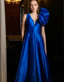 Gowns / Ballgowns | All Dresses<Bariano CECE RUFFLE SHOULDER GOWN B71D04L