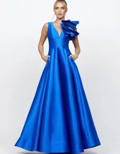 Gowns / Ballgowns | All Dresses<Bariano CECE RUFFLE SHOULDER GOWN B71D04L
