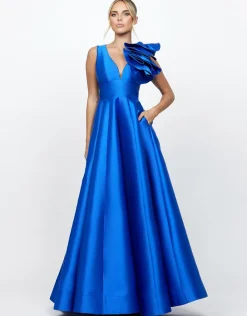 Gowns / Ballgowns | All Dresses<Bariano CECE RUFFLE SHOULDER GOWN B71D04L