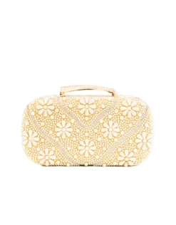 Clutches<Bariano BLOOSOM BEADED CLUTCH J74BG11 CHAMPAGNE