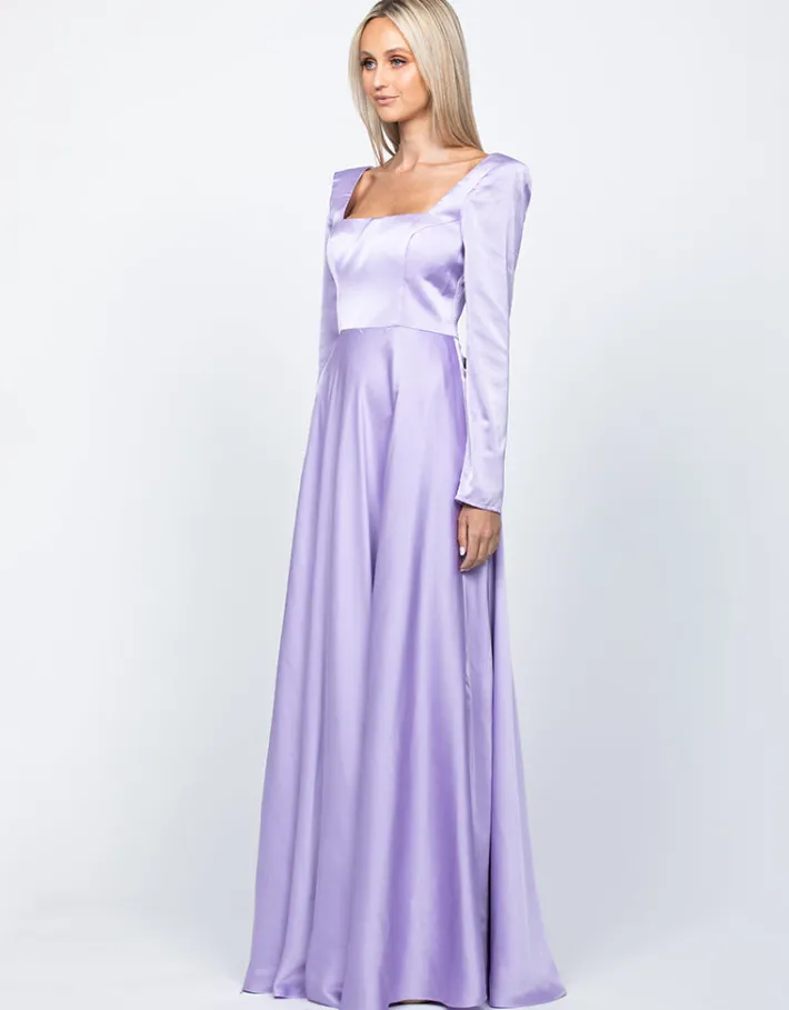 Gowns / Ballgowns | All Dresses<Bariano CHARMAINE SQUARED NECKLINE LONG SLEEVE A LINE GOWN B60D07L