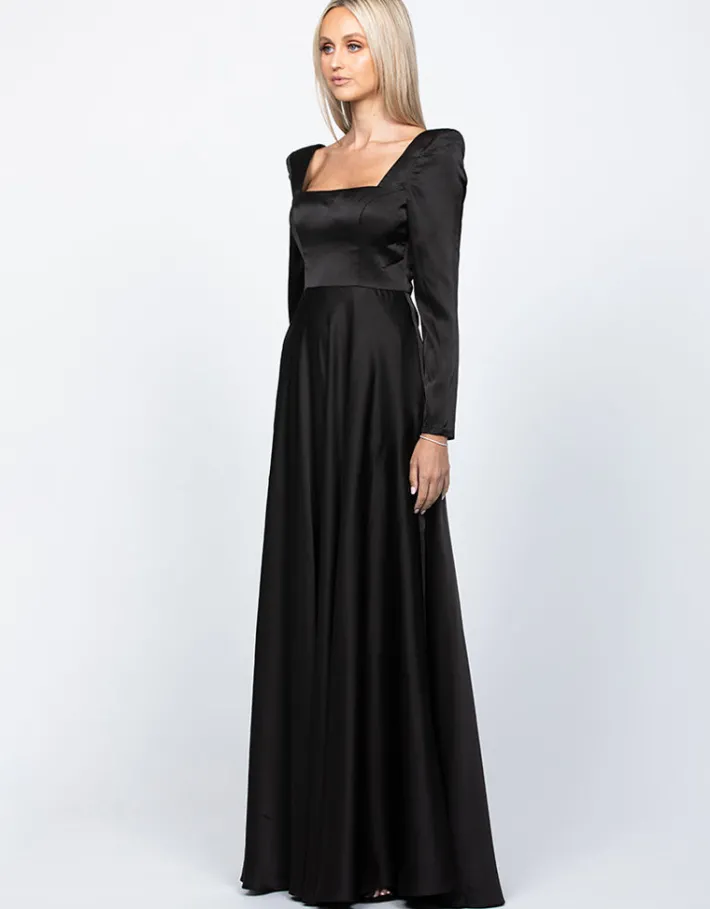Gowns / Ballgowns | All Dresses<Bariano CHARMAINE SQUARED NECKLINE LONG SLEEVE A LINE GOWN B60D07L