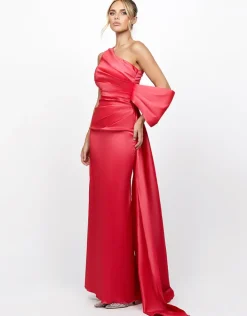 Formal / Prom Dresses | All Dresses<Bariano CHLO ASYMMETRIC GOWN WITH TRAIN B73D35L