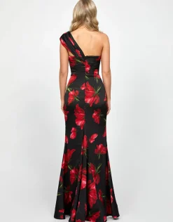 Maxi Dresses | All Dresses<Bariano DALLAS ONE SHOULDER GOWN B73D29L BLACK/RED