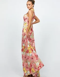 Maxi Dresses<Bariano DELANEY HIGH NECK GOWN B74D37L FLORAL MULTI