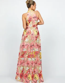 Maxi Dresses<Bariano DELANEY HIGH NECK GOWN B74D37L FLORAL MULTI