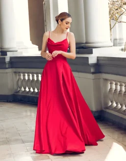 Gowns / Ballgowns | Maxi Dresses<Bariano DIAMOND COWL WRAP GOWN B43D11LW RED