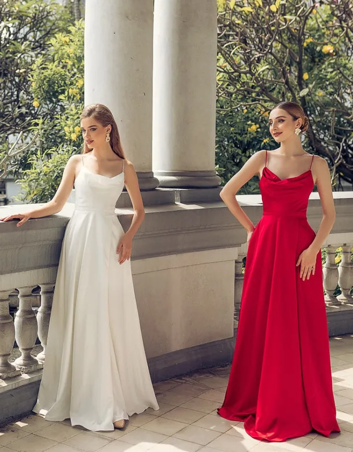 Gowns / Ballgowns | Maxi Dresses<Bariano DIAMOND COWL WRAP GOWN B43D11LW RED