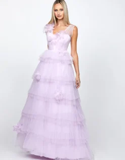 Formal / Prom Dresses | Gowns / Ballgowns<Bariano DOROTHY TIERED GLITTER BALL GOWN B72D19L LILAC