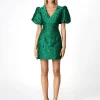 Mini Dresses | All Dresses<Bariano DOVE PUFF SLEEVE MINI BL66D20S GREEN