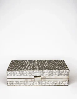Clutches<Bariano DREW CYRSTAL CLUTCH 22075 SILVER