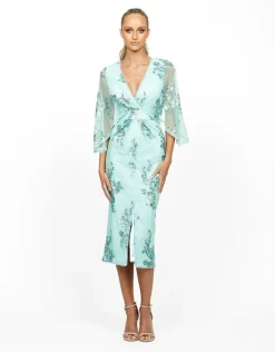 Midi Dresses | All Dresses<Bariano ECLIPSE BATWING CROSSOVER MIDI B55D06S
