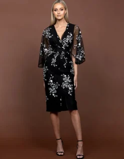 Midi Dresses | All Dresses<Bariano ECLIPSE BATWING CROSSOVER MIDI B55D06S