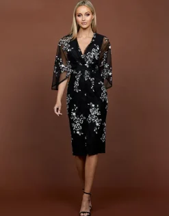 Midi Dresses | All Dresses<Bariano ECLIPSE BATWING CROSSOVER MIDI B55D06S