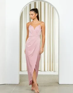 Maxi Dresses<Bariano EDEN DRAPED WRAP MIDI B35D32S