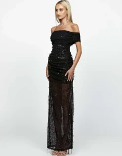 Maxi Dresses | All Dresses<Bariano EFFY OFF SHOULDER MAXI BL65D15L BLACK